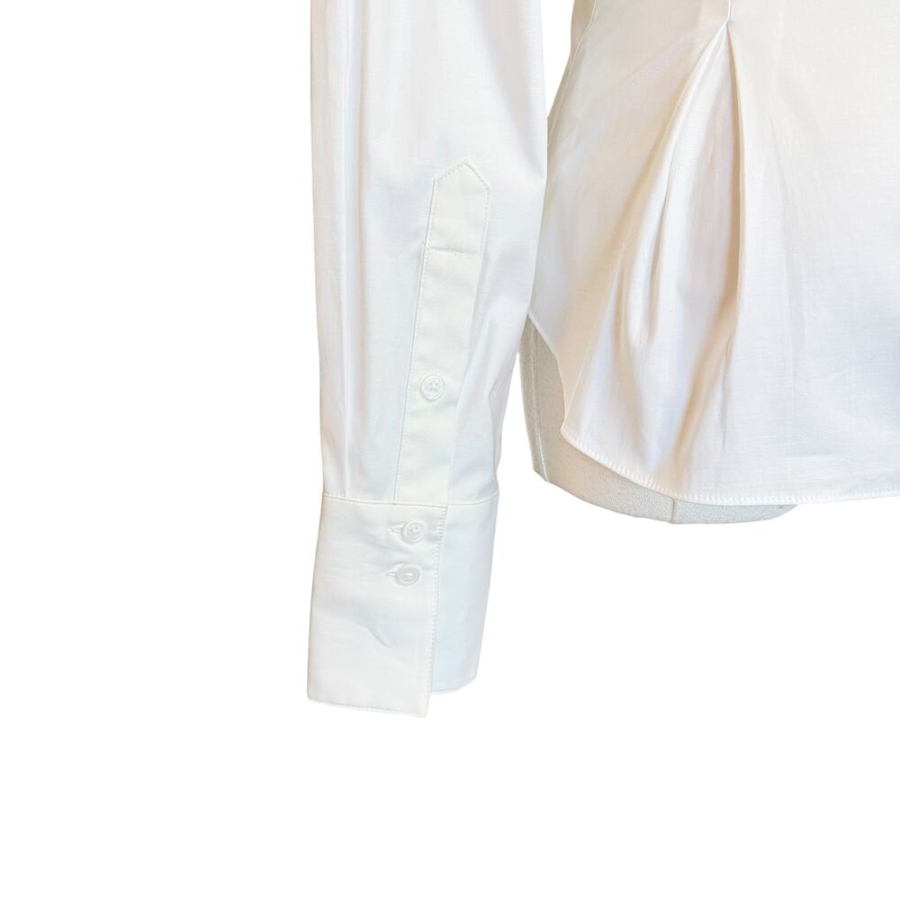 Reformation Becker Shirt Button Front Organic Cotton Stretch Blouse Size 0 - Picture 11 of 13